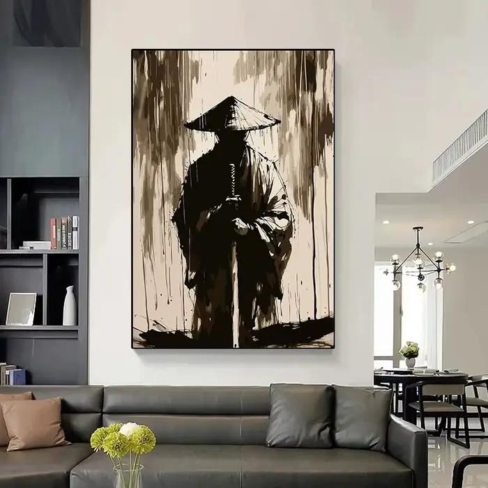 Peinture japonaise de guerrier samouraï
