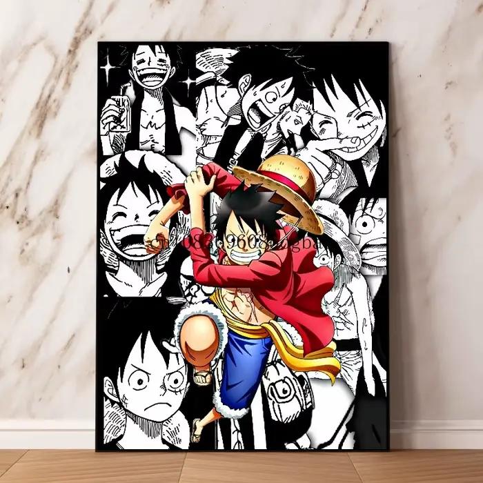 Affiche une pièce, peinture sur toile, singe D. Luffy, décoration de maison, sans cadre, Anime, Art mural, décoration de maison, image, cadeau pour enfants