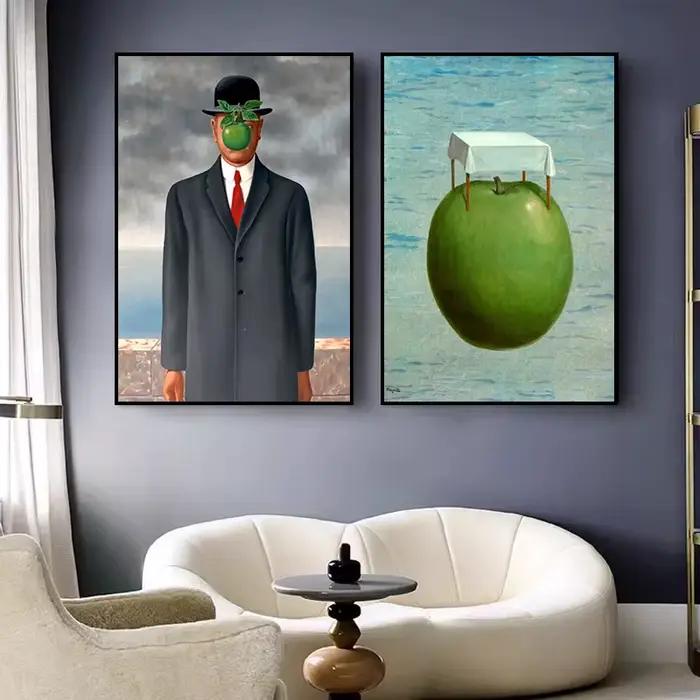 Rene Magritte-Peinture sur Toile avec Surréalisme