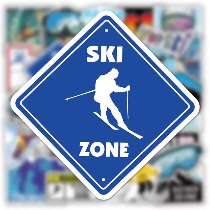 50pcs Cool Ski neige montagne autocollants réfrigérateur valise voiture ordinateur portable Snowboard Graffiti Sport extrême Ski vinyle décalcomanies