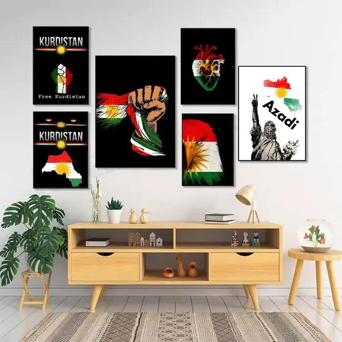 Affiche de drapeau du kurdistan