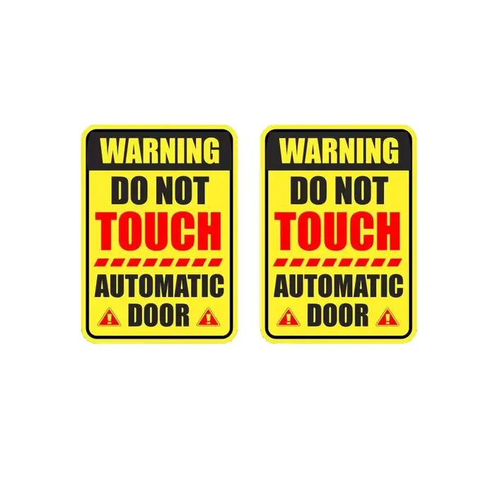 Autocollant de porte automatique, lot de 2, 7 pouces de haut x 5 pouces de large, ne touchez pas, autocollant d'avertissement, fenêtre d'affaires, avertissement de sécurité