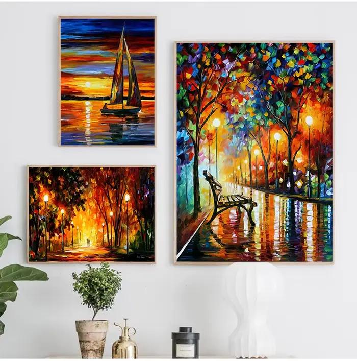 Peinture à l'huile de paysage peinte à la main