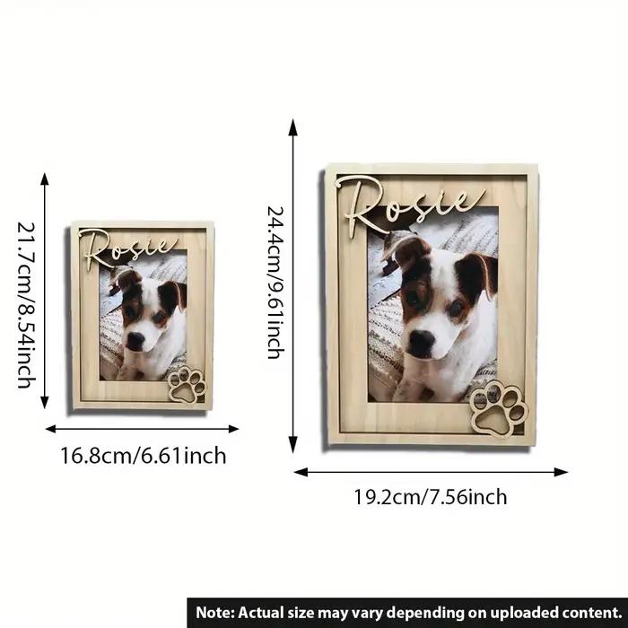 Cadre photo personnalisé en bois pour chien - Cadeau commémoratif