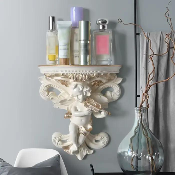Étagères murales créatives en résine pour la décoration de la maison, support de rangement pour la maison, étagère vintage, bleu et blanc, décor à la maison