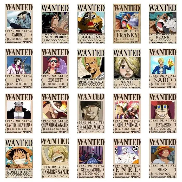 10/30/56 pièces petit Anime une pièce recherché affiches autocollants Cool dessin