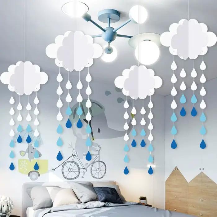 Décorations de pluie de nuages pour plafond, 3 pièces, fausses nuages artificiels, accessoires pour spectacle sur scène de mariage, décor de fête, décoration de chambre d'enfants