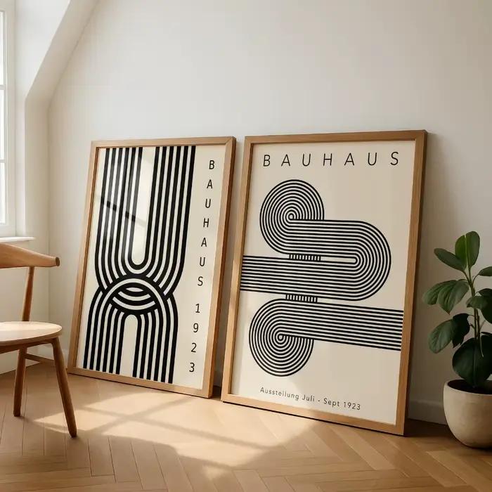 Affiche d'impression Bauhaus noire sans cadre