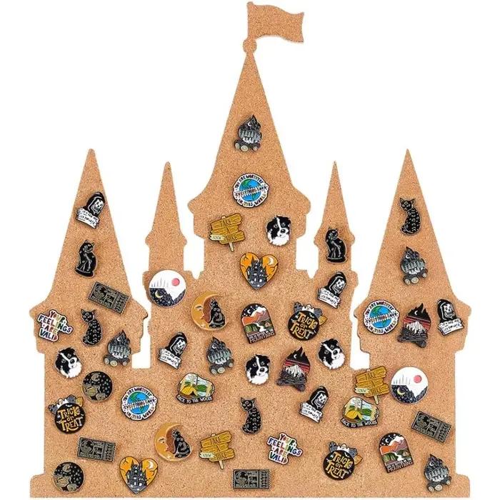Tableau d'épingles de château, panneau de liège 14.2x11.8 pouces, panneau d'affichage de Bulletin, présentoir de bijoux, plateau en liège pour Collection de broches