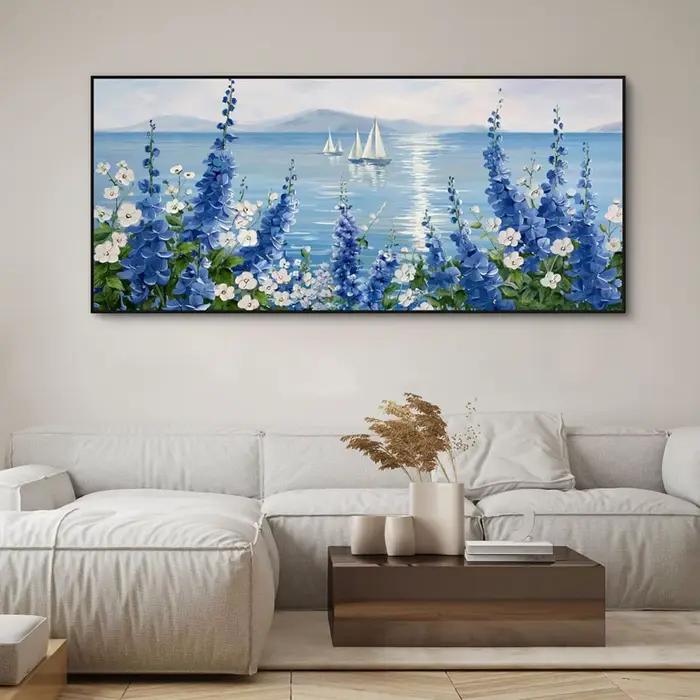 Affiche de bateau à voile bleu océan