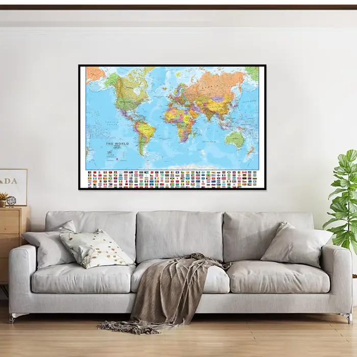 Affiche de carte du monde