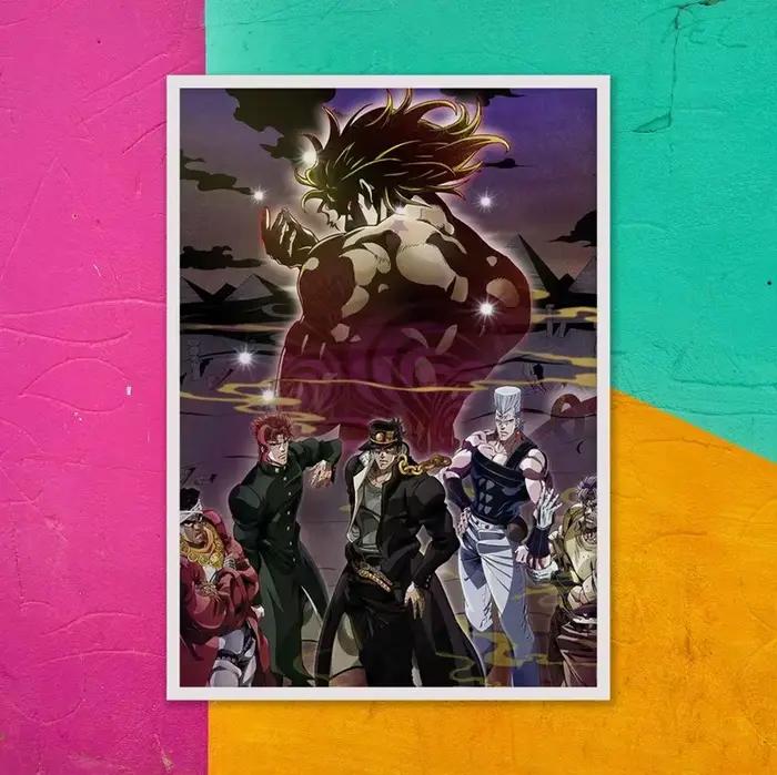 Jojo Bizarre Adventure minimaliste Anime mur Art affiche impression Anime Art décor affiche Anime Manga amoureux cadeaux décor à la maison