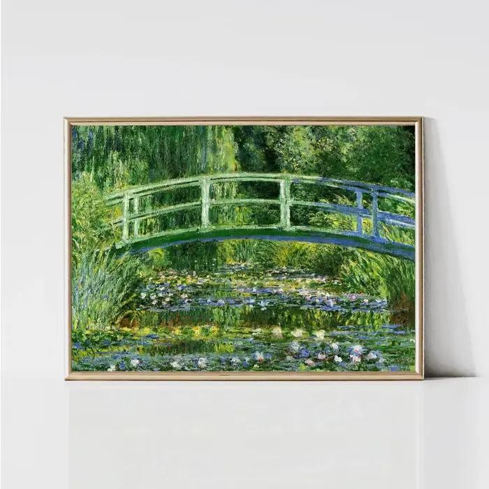 Affiches et impressions sur toile de paysages de jardin classiques avec nénuphars de Claude Monet