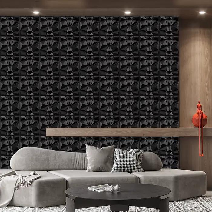 Panneaux muraux 3D pour décoration murale intérieure, panneaux muraux d'accent texturé de diamant moderne pour salon de jeu, paquet de 12/20/30