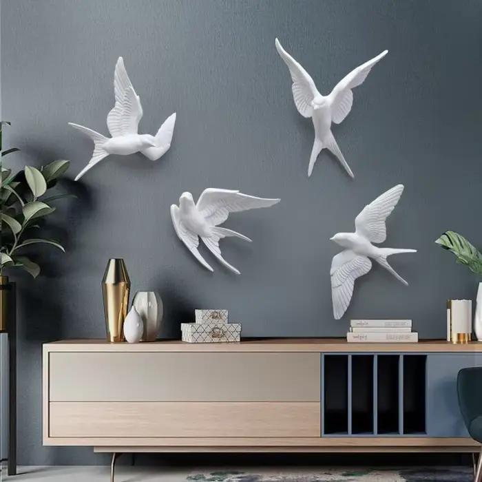 Autocollant mural 3D oiseaux en résine