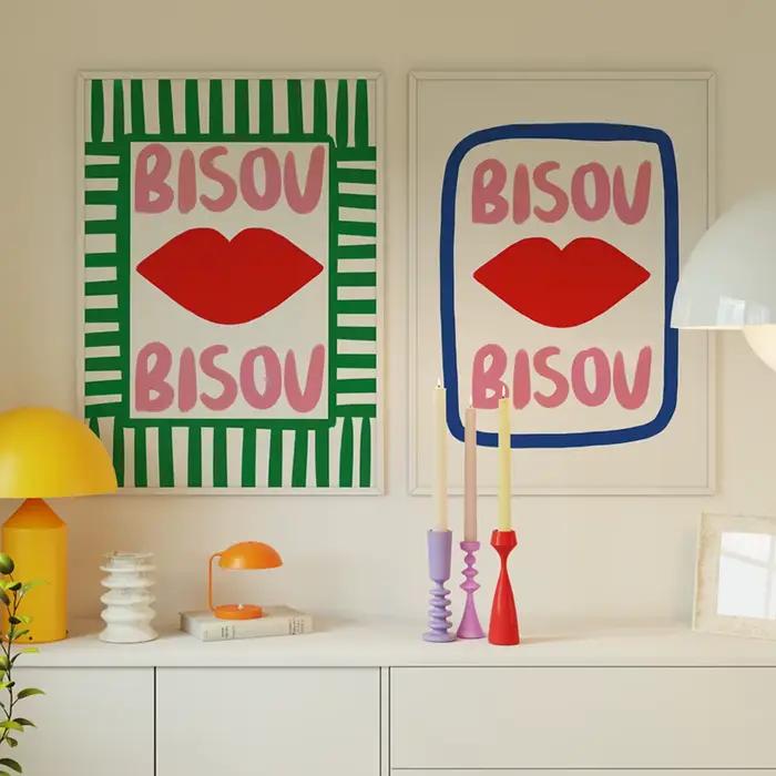Affiches de peinture sur toile rose éclectique pour la décoration intérieure