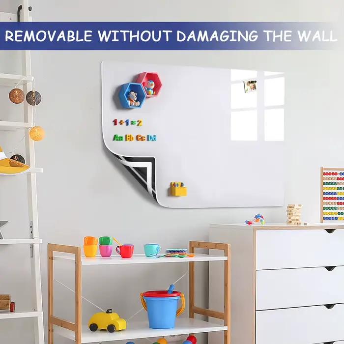 Autocollant de tableau blanc magnétique comprenant un marqueur, gomme magnétique, tableau effaçable à sec mural, Surface effaçable amovible pour enfants, bureau, maison