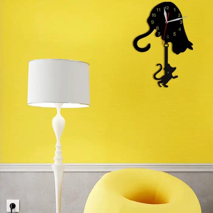 Horloge à pendule chat et souris