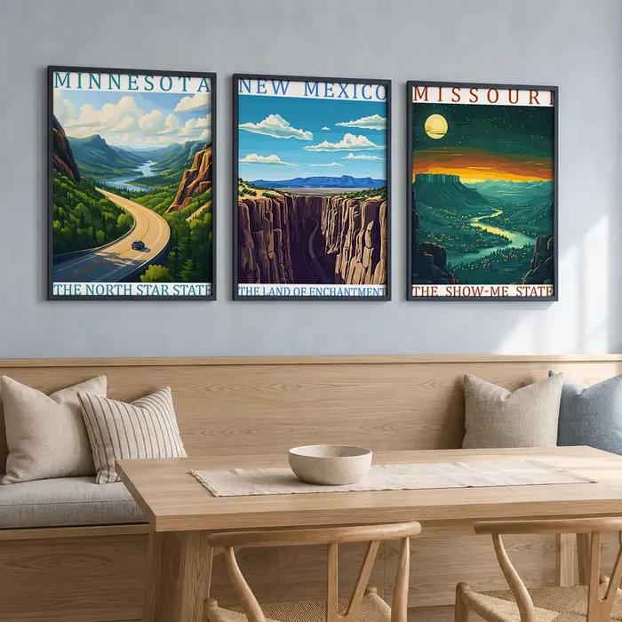 Affiches murales de paysages artistiques des États-Unis