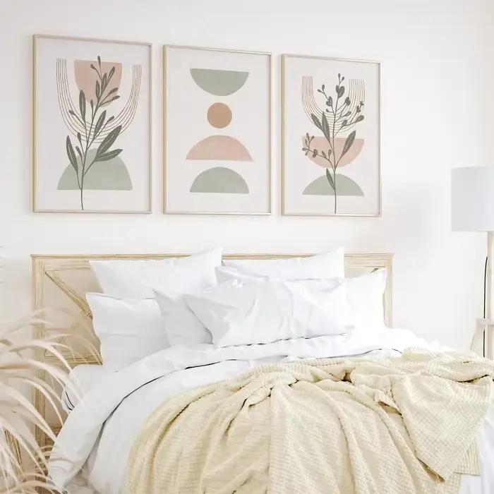 Art mural abstrait simple scandinave, ligne bohème, cuir chevelu géométrique, affiche sur toile HD, impressions, décoration de la maison, chambre à coucher, salon