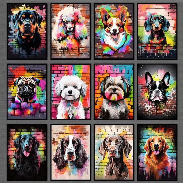 Affiche de Graffiti avec chiens de compagnie