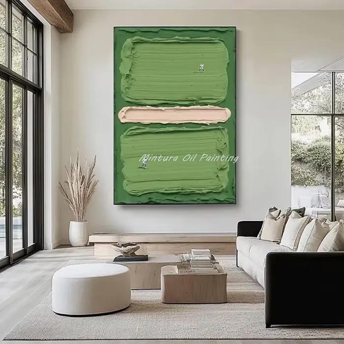 Mintura, peinture à l'huile sur toile de terrain de Tennis vert à Texture abstraite peinte à la main