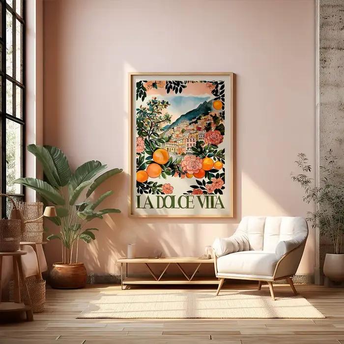 La Dolce Vita italie affiche côtière toile impression peinture mur Art chambre étude Studio salon décoration de la maison
