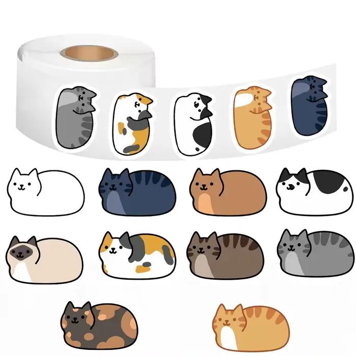 500 pièces Kawaii dessin animé chat Tuo Tuo rouleau autocollants planche à roulettes ordinateur portable bagages