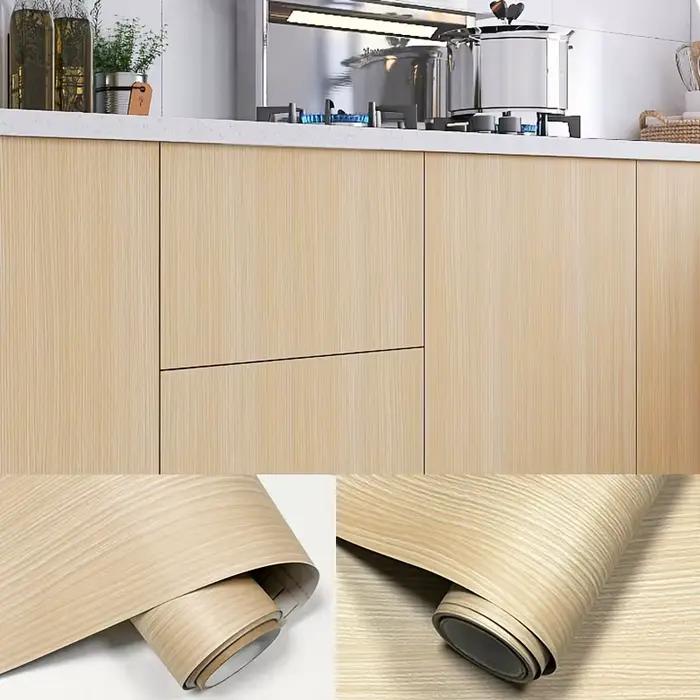 Papier peint à grain de bois à décoller et à coller – Film auto-adhésif imperméable et résistant à l'huile pour cuisine, salle de bains, rénovation de meubles