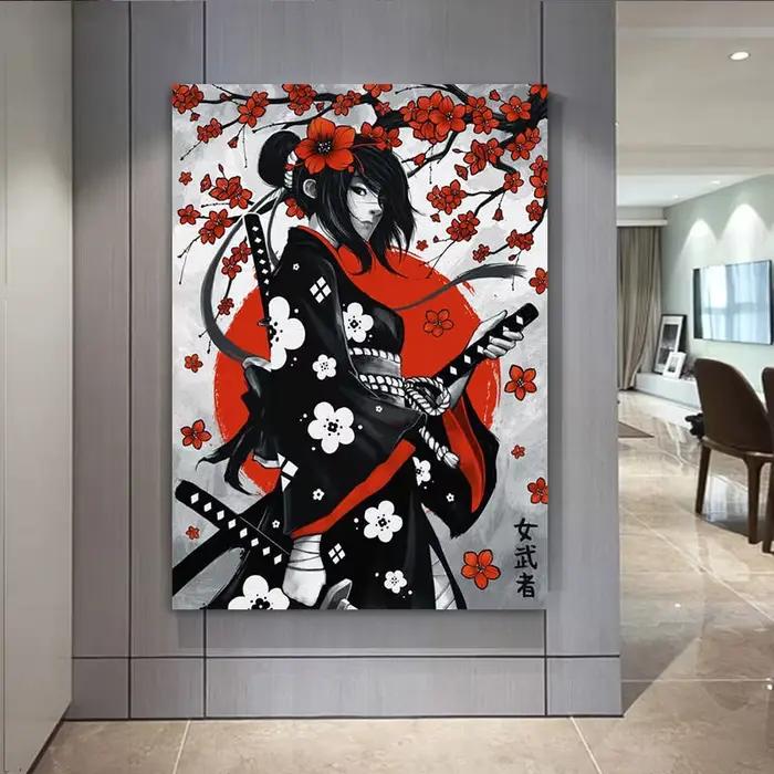 Peinture à l'encre japonaise Duel samouraï