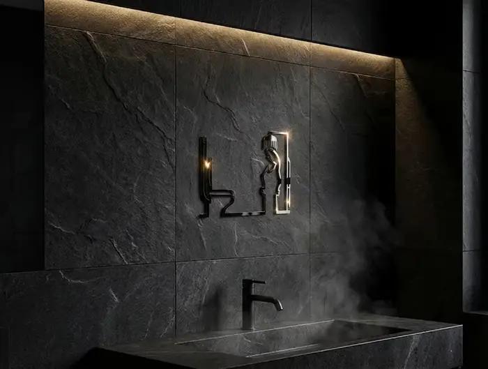 Panneau de porte de salle de bain en métal