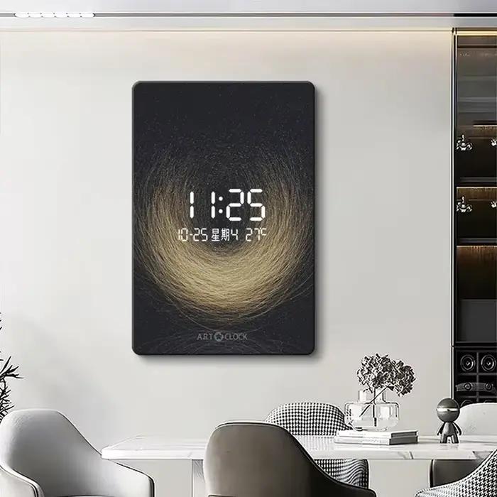 Grande horloge murale moderne à affichage numérique LED, salon, silencieux, art intérieur, montres murales, luxe, décoration de la maison