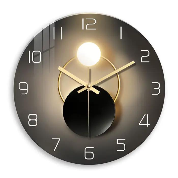 Horloge murale pour salon décor cuisine horloges murales à piles ronde verre décoratif