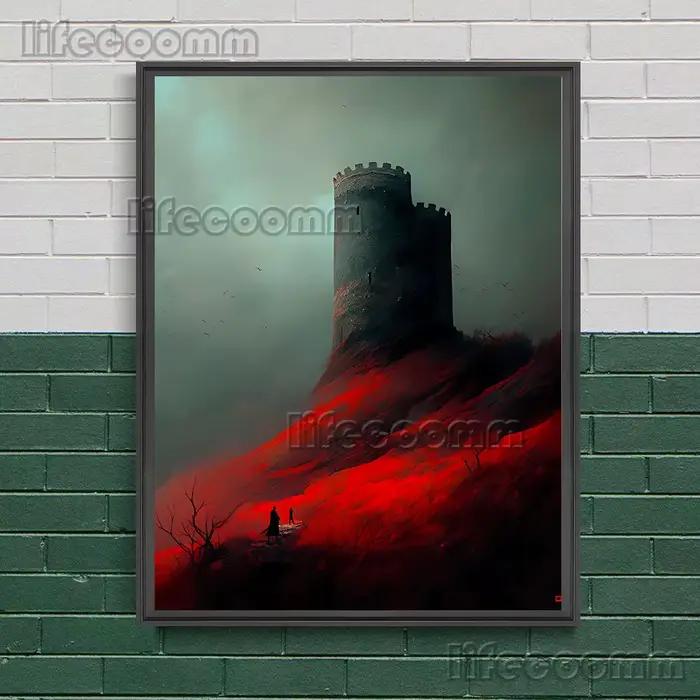 Le pont vers l'enfer, peinture sur toile d'art mural Vintage