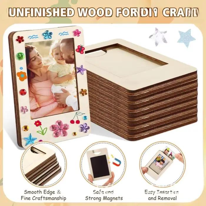 Cadres photo en bois DIY avec autocollants