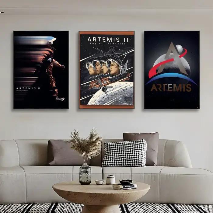 Affiche d'exploration aérospatiale A-Artemis II