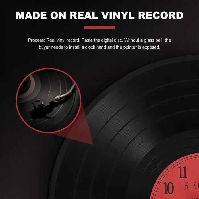 Horloge murale européenne rétro nostalgique Ultra silencieuse disque vinyle personnalité