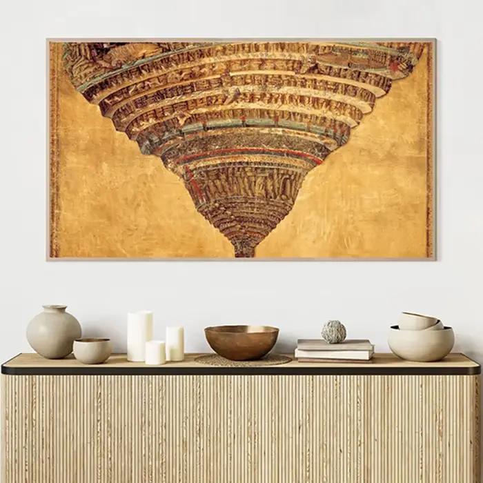 La carte de l'enfer la comédie divine Dante Sandro Botticelli