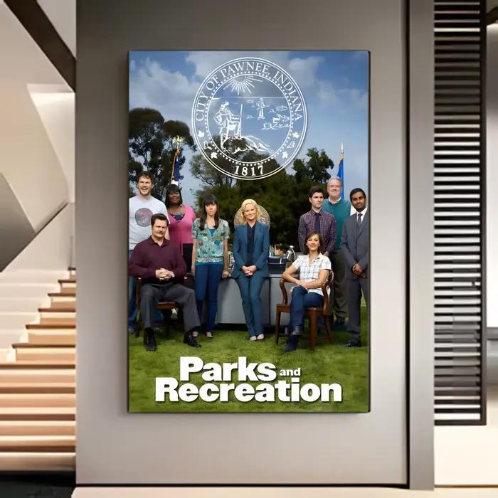 Affiche murale de film américain sur le thème des parcs et de la récréation