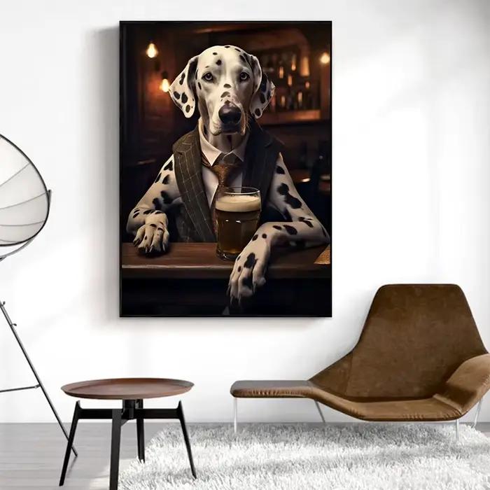 Affiche de chien mignon dans le pub