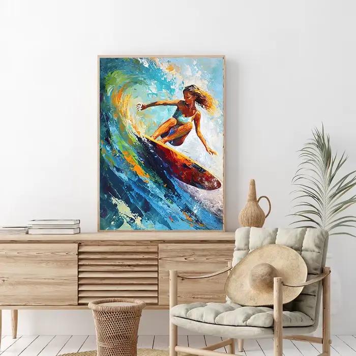 Affiche sur toile de vague d'océan