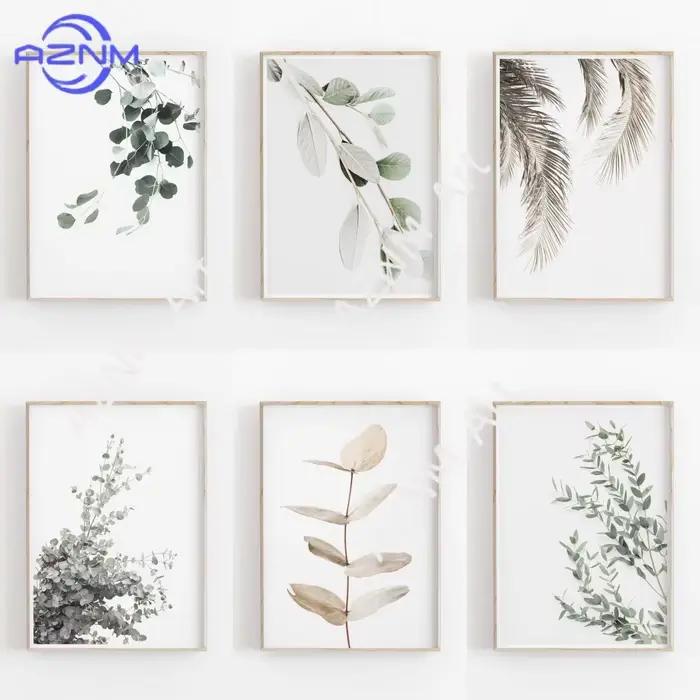 1PC/6PCS Affiche Botanique Nordique Minimaliste sur Toile