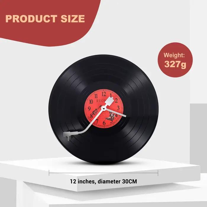 Horloge murale européenne rétro nostalgique Ultra silencieuse disque vinyle personnalité