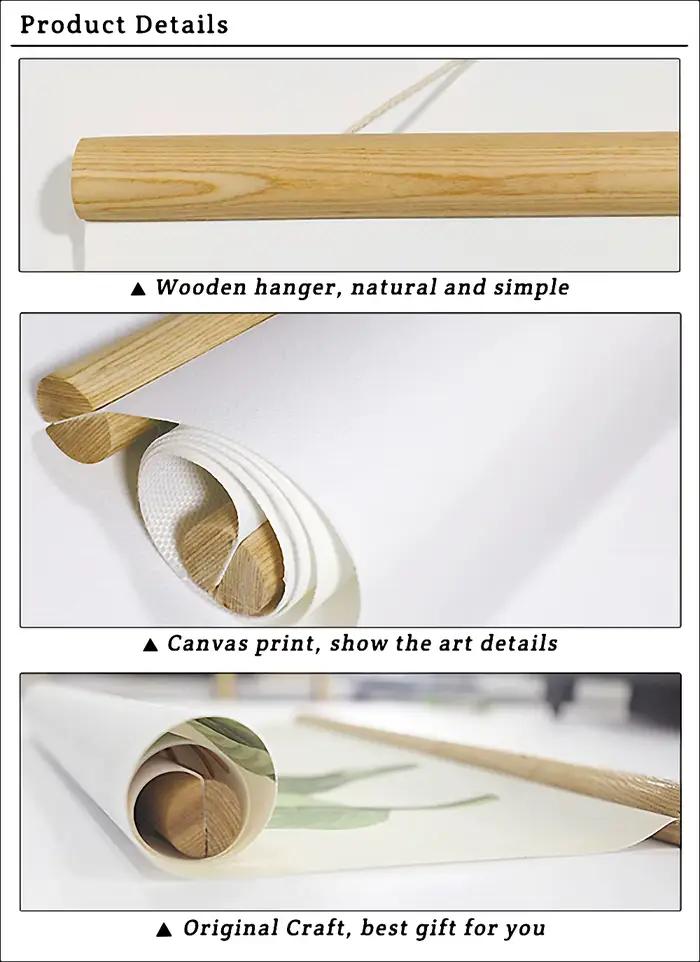 Peinture d'art mural sur toile avec cintre en bois