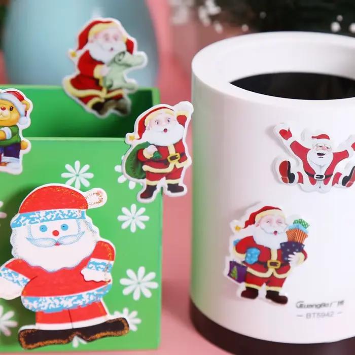 Autocollants à bulles 3D dessin animé père noël