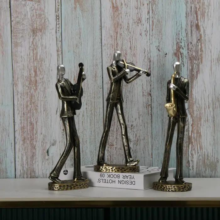 Statue abstraite de bande de résine, musique Rick, art nordique, modèle de bande de bar, sculptures pour salon, décoration de la maison