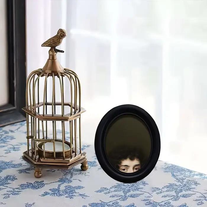 1 cadre photo ovale vintage de style victorien en bois – Décoration murale avec crochet