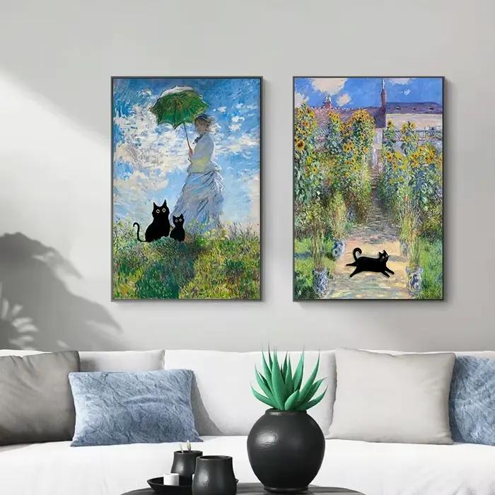 Chat noir drôle et mignon de Claude Monet
