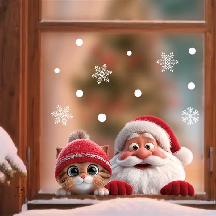 Autocollant en verre du père noël