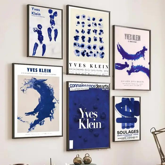 Yves Klein – affiche de galerie d'exposition bleue